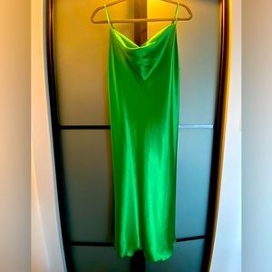 Bebe- Midi Green Silky Dress